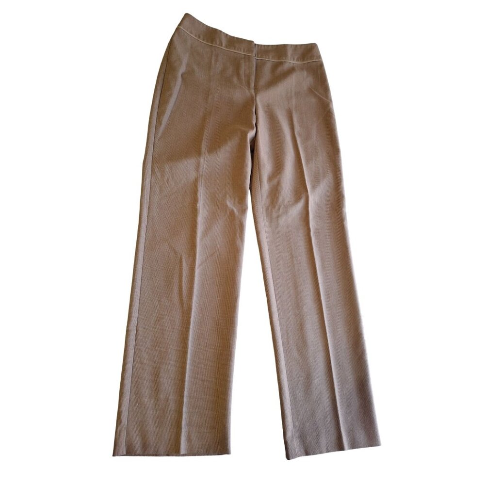 Jones & Co Womens Dress Pants 10 Tan Stretch Flat Front Corpcore Preppy Classic